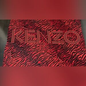 Kenzo + H&M Vibrant Red and Black Animal Print Scarf